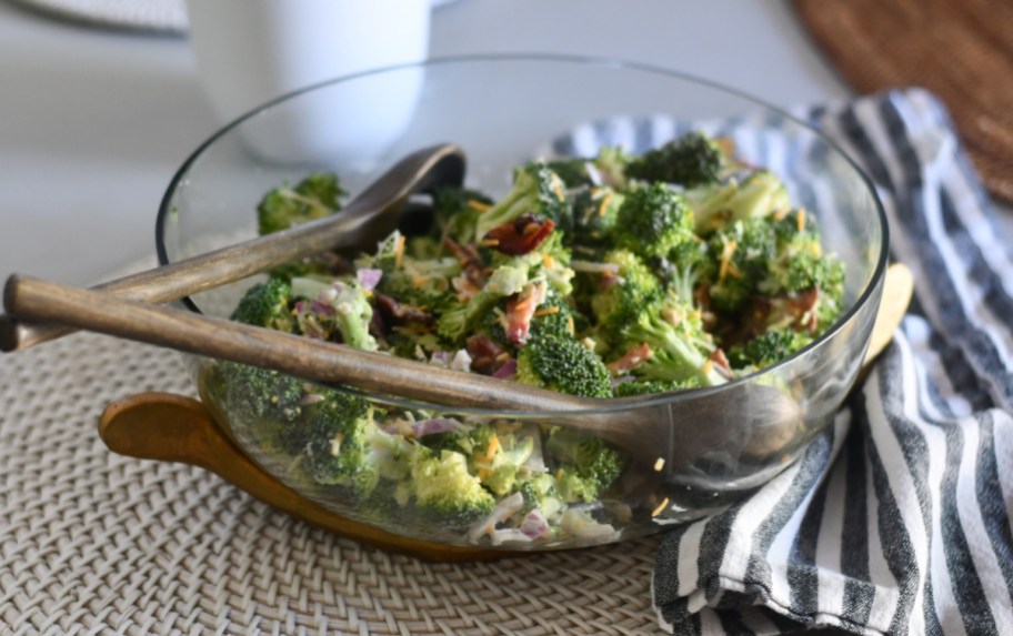 a Broccoli salad with bacon and cheese