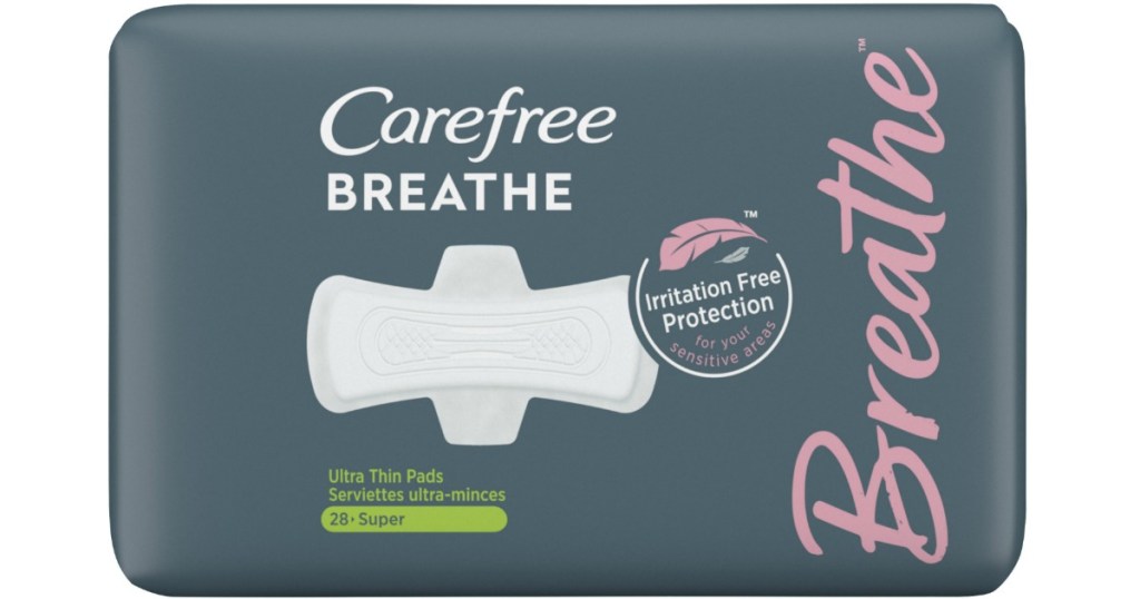 Carefree Breathe thin pads package