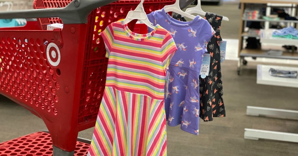 Cat & Jack toddler dresses on Target cart
