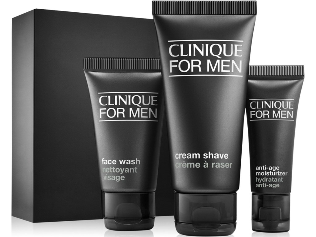 three piece men's skincare set