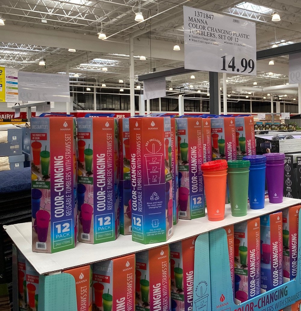 Costco Color Changing Cups in warehouse
