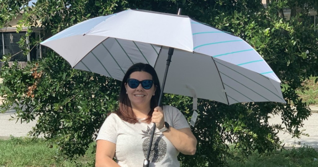 woman holding an umbrella
