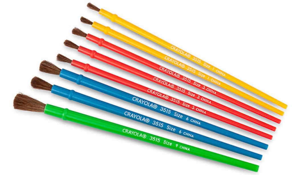 assorted colored crayola paint brushes