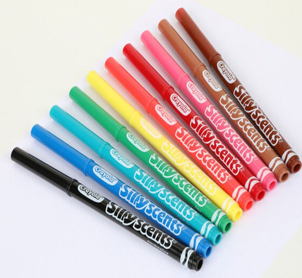 rainbow fanned out Crayola Silly Scents Slim Markers