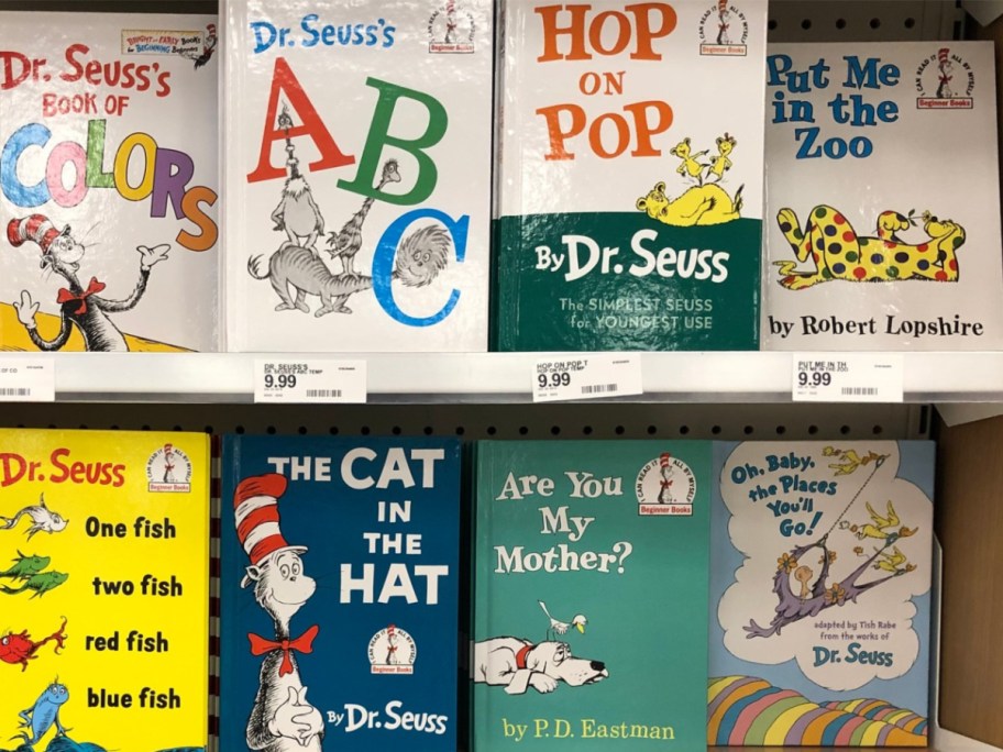 Dr. Seuss Board Books sitting in store on a shelf display (2)