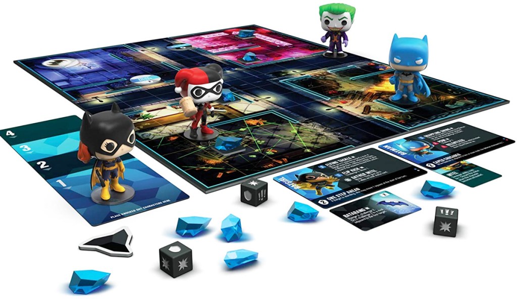 board game with DC characters in funko pop form