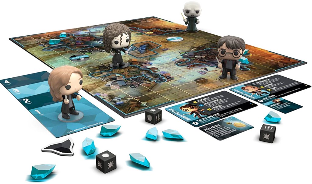 harry potter board game with characters in funko pop form