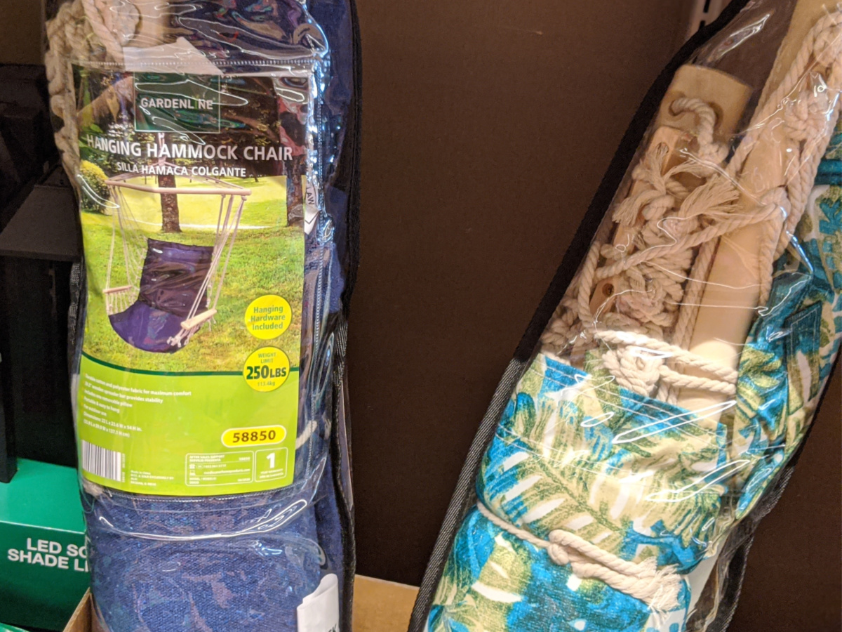 hanging hammock chairs in package in store