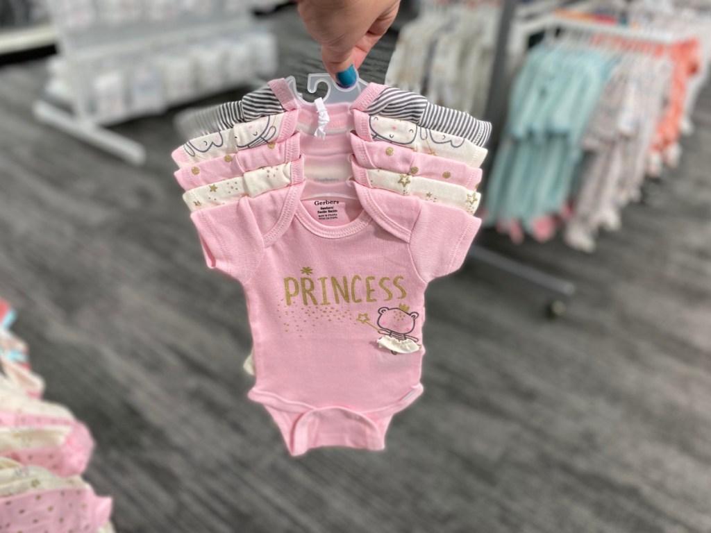 princess themed bodysuits 5-pack