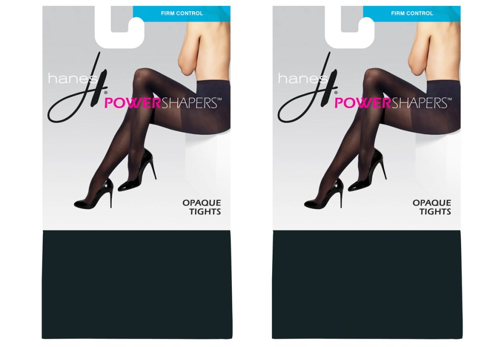 two packages of hanes black tights