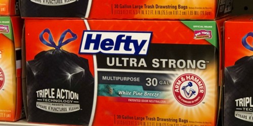 Hefty Ultra Strong 30-Gallon Trash Bags 50-Count Only $8 Shipped on Amazon