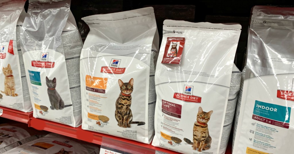Hill's Science Diet cat food on shelf