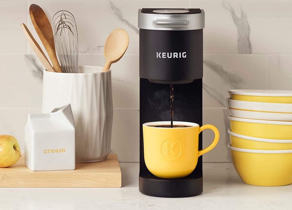 Keurig K-Mini on counter with other kitchen items