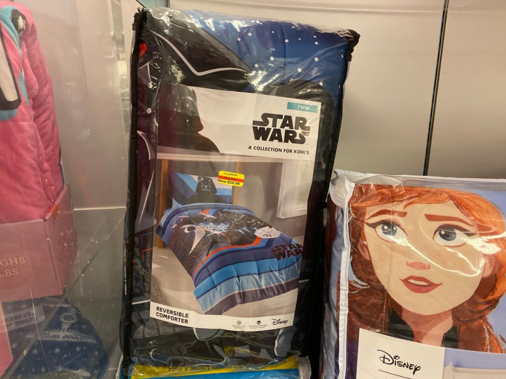 star wars bedding on store shelf