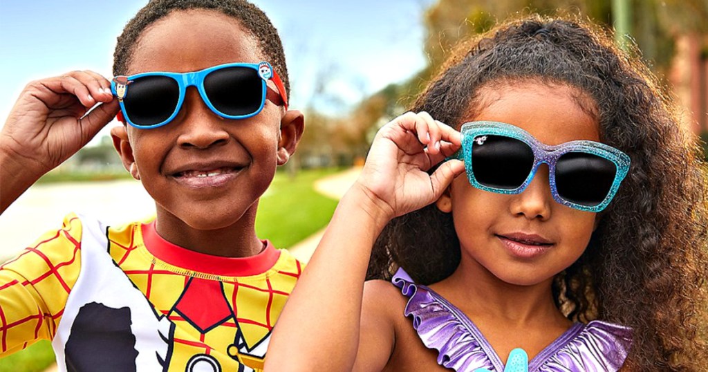 Kids wearing Disney Sunglasses