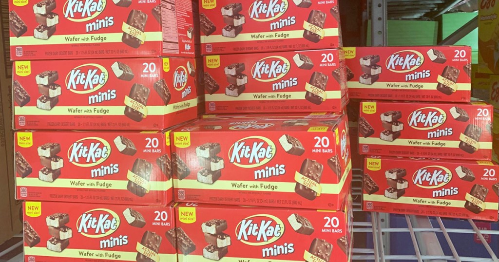 red boxes of kit kat minis ice cream bars