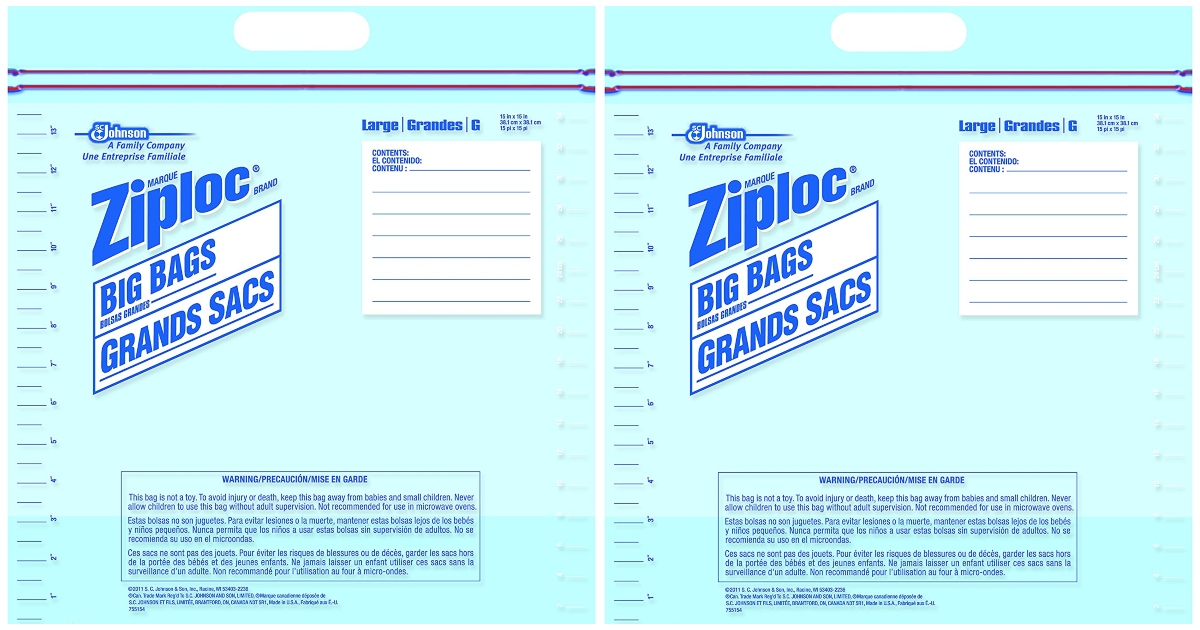 5 Large Ziploc Storage Bags Only 5 69 Shipped On Amazon Regularly 13 Hip2save