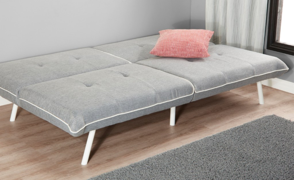 Mainstays Oversize Full-XL Futon opened up as bed