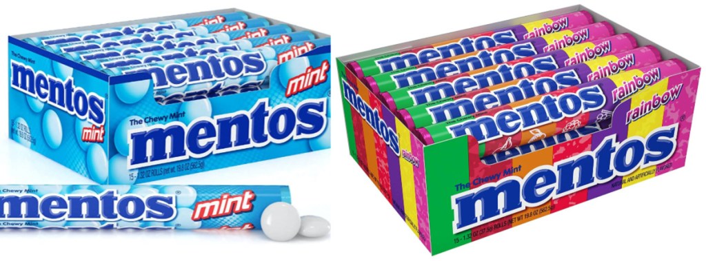 two boxes of mint chewy candy rolls