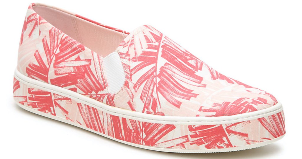 women's pink and coral print slip-on sneaker