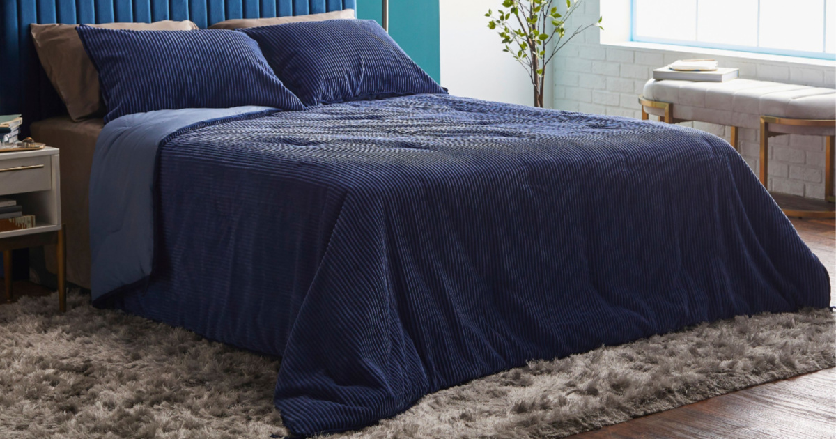 blue corduroy comforter