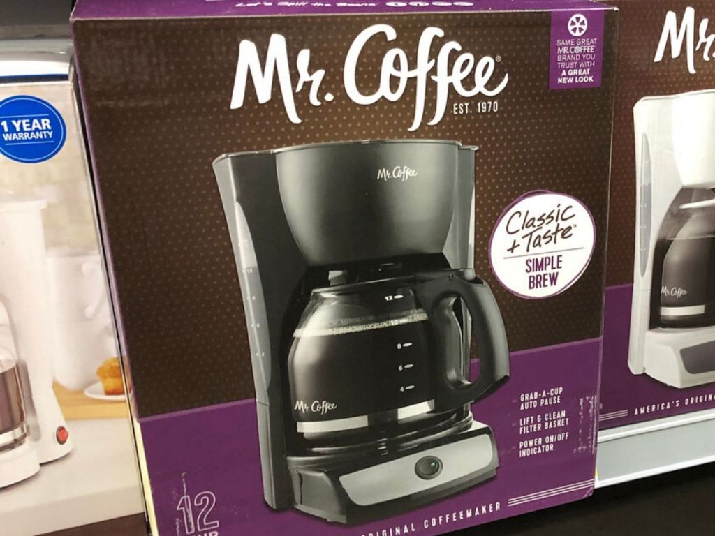 coffeemaker in box at store
