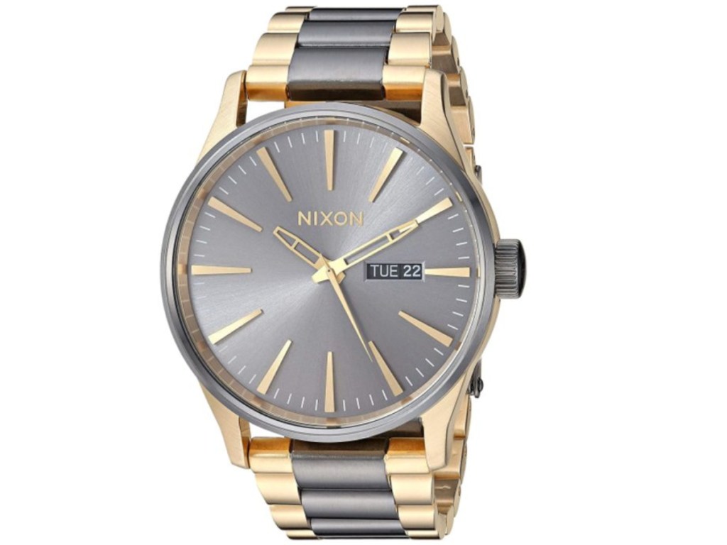 Nixon The Sentry Men's Watch in gold and black