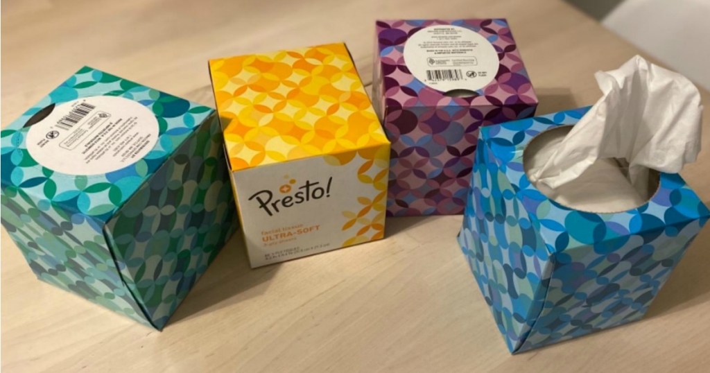 Four boxes of Presto Tissues