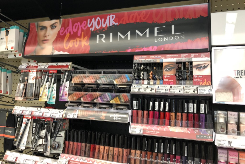 Rimmel cosmetics display at Walgreens