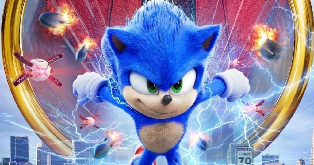 sonic the hedgehog clip from movie with electric behind him