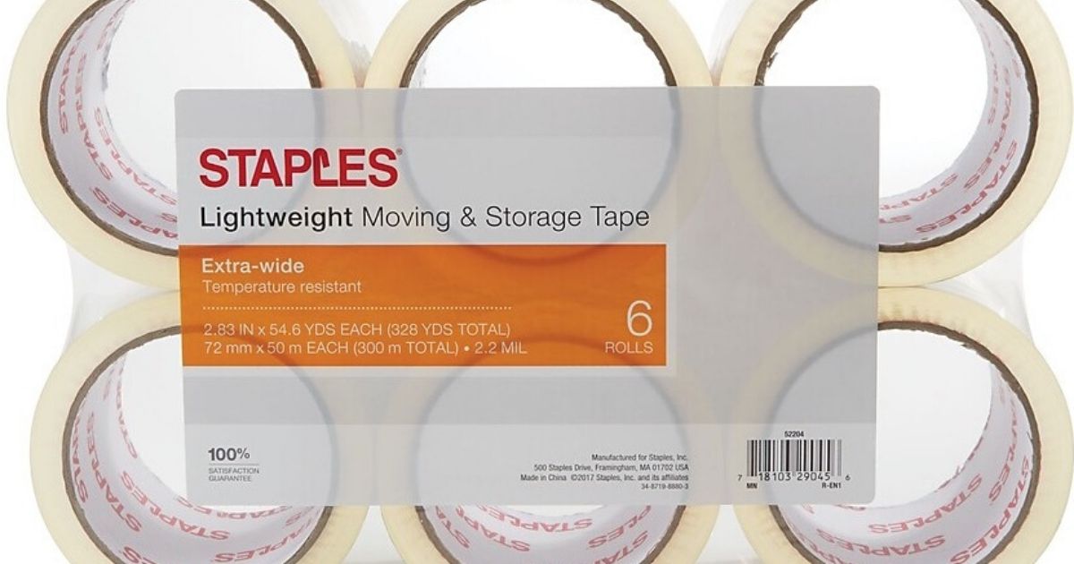 Staples Packing Tape 6Pack Only 7.88 Shipped (Regularly 14)