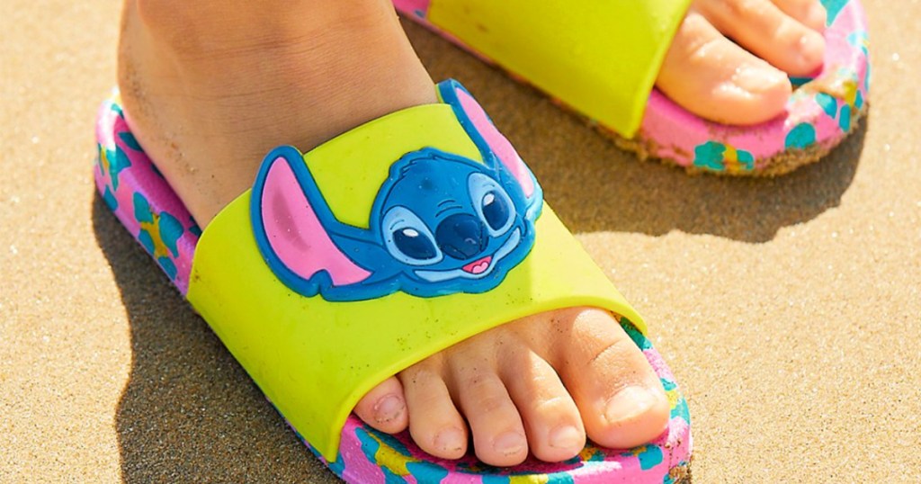 Stitch Disney Slides on kids feet