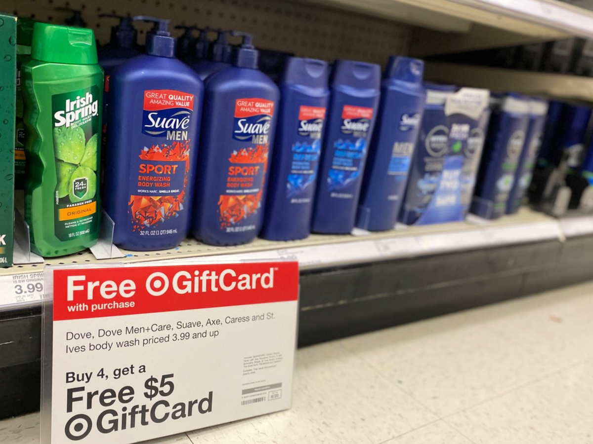 Suave Men's personal care on shelf at Target
