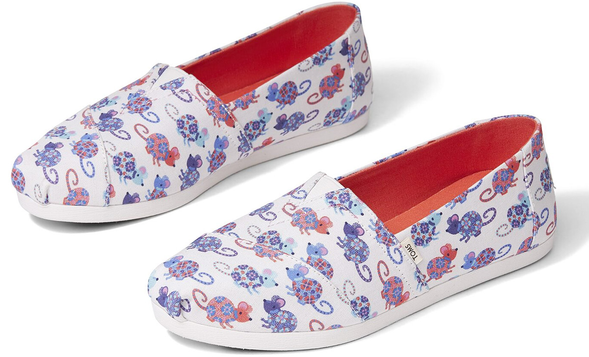 toms shoes cat print