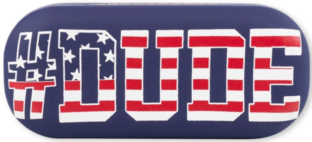 kids dude red, white and blue sunglass case