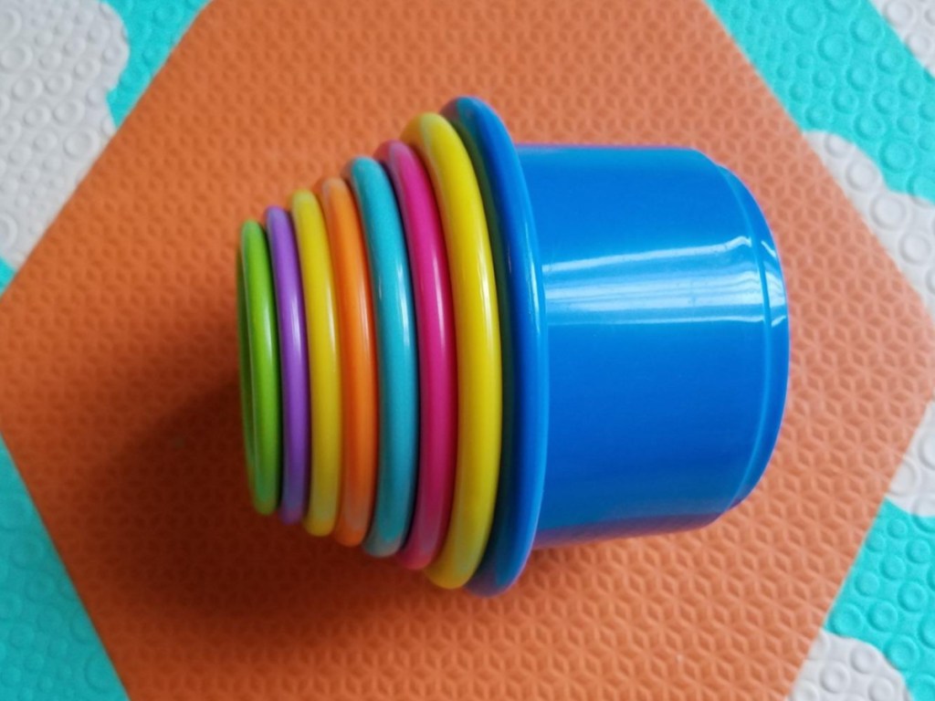 multi-colored stacking cups for babies