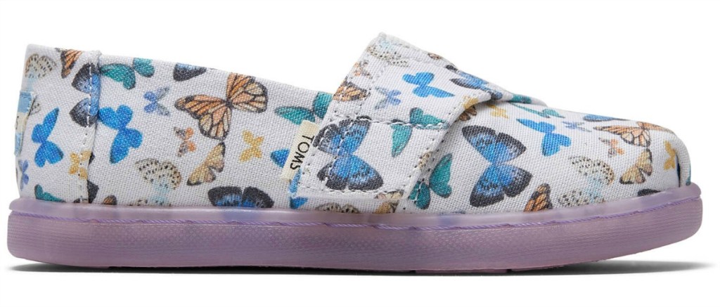 butterfly print kids slip on shoes