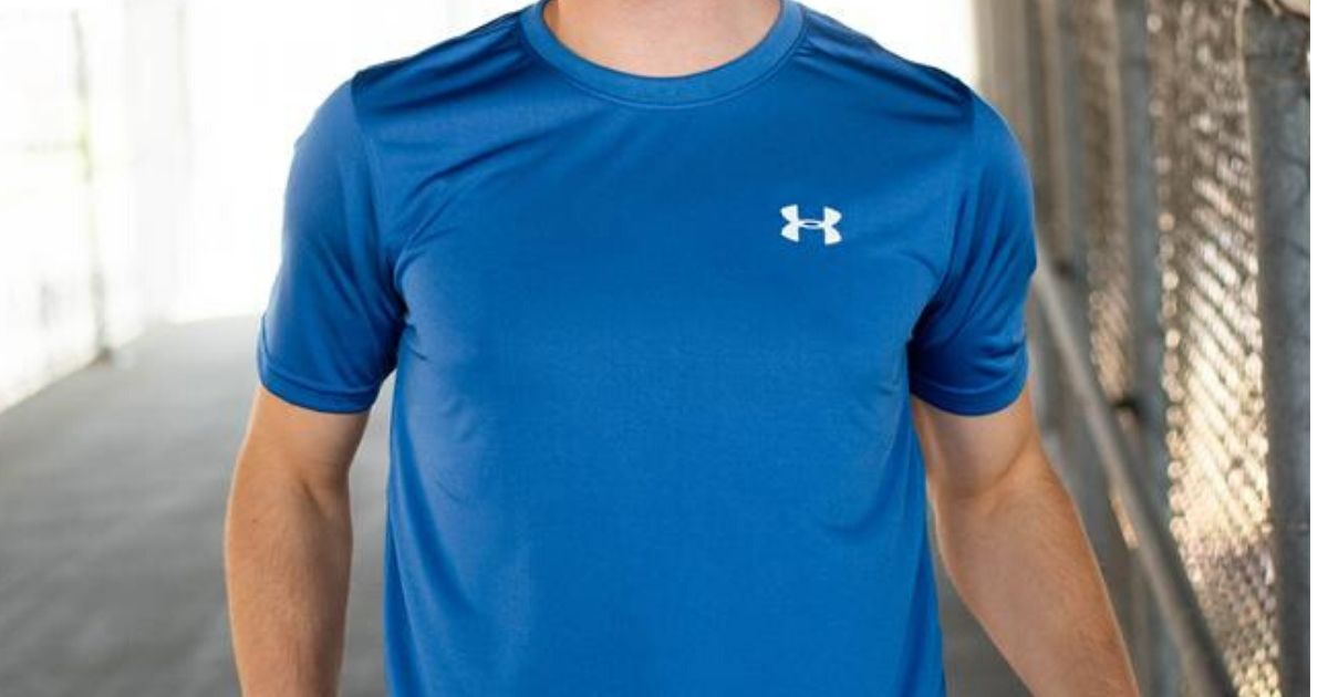 man wearing an under armour shirt