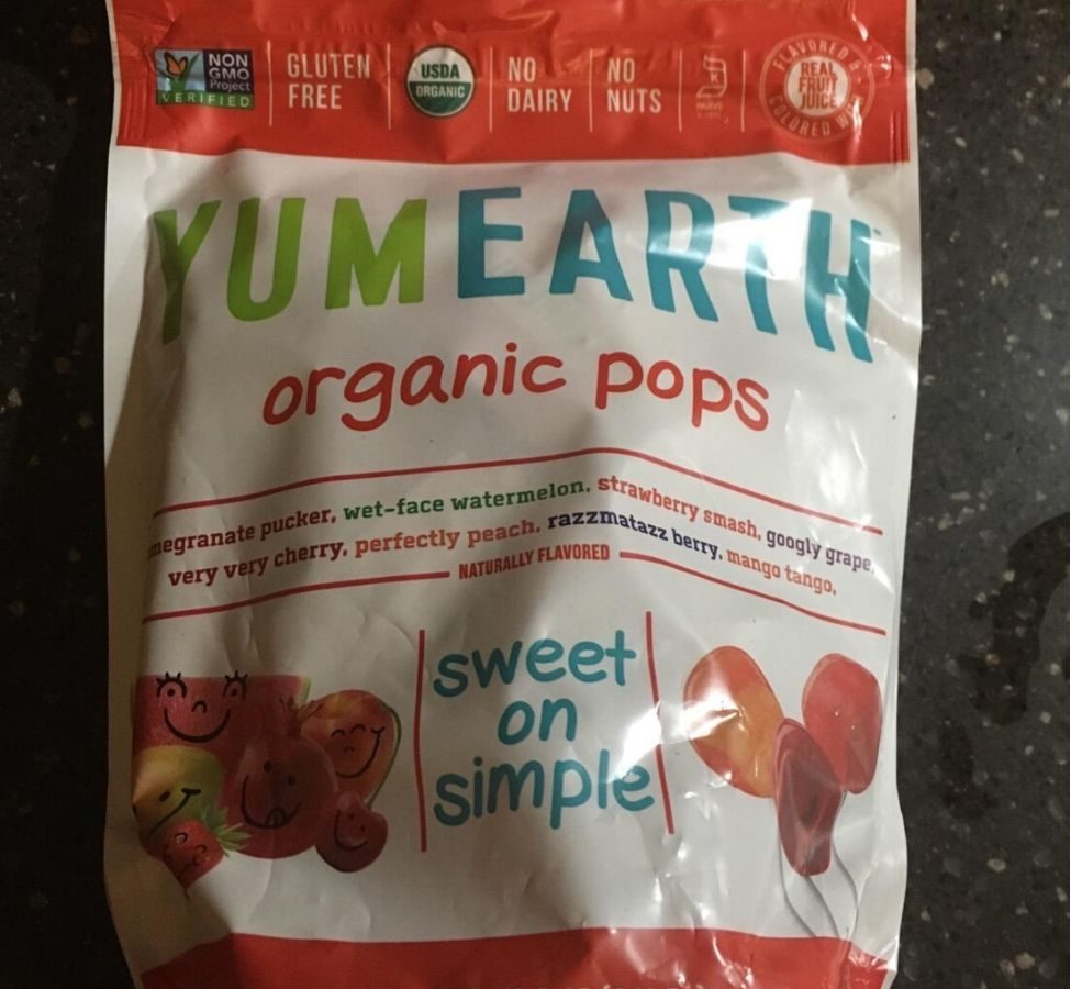 bag of organic lollipops