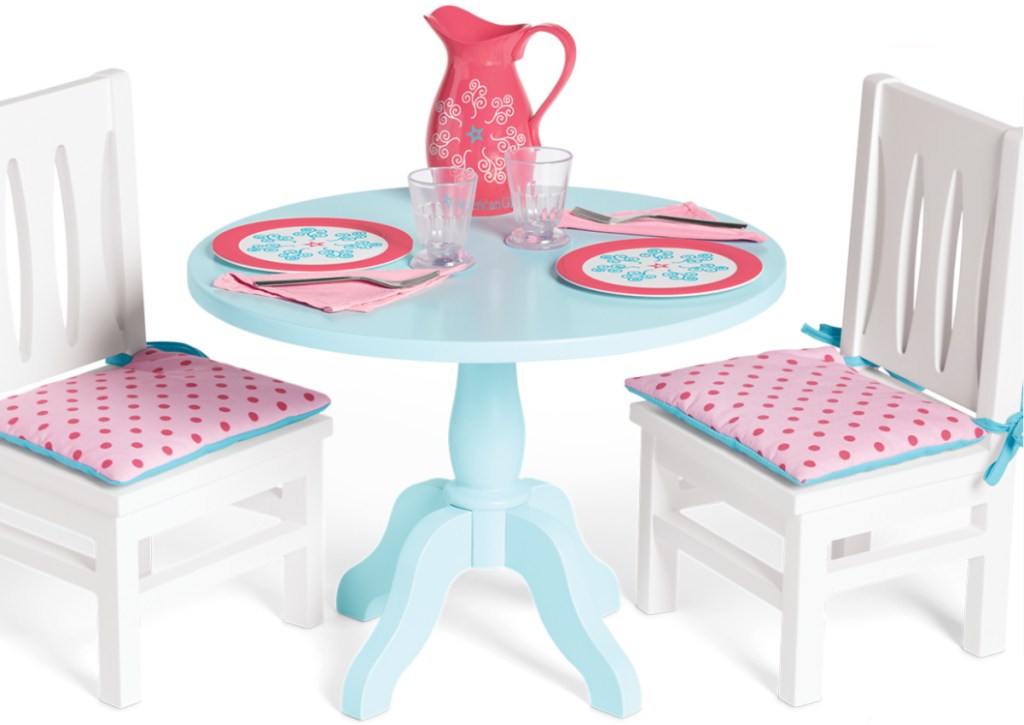 american girl table and chairs set for two