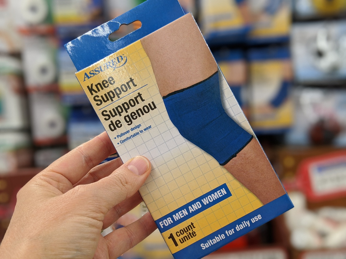 Knee support wrap in package in hand