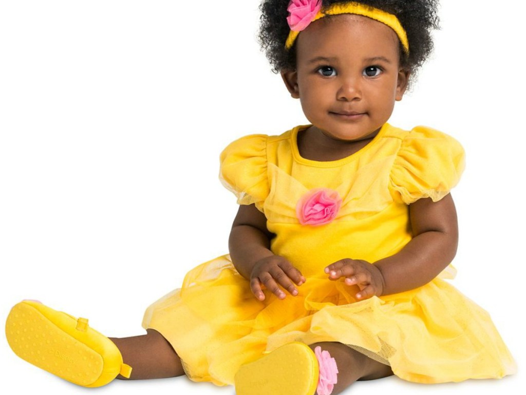 little baby wearing bright yellow dress and shoes.jpg