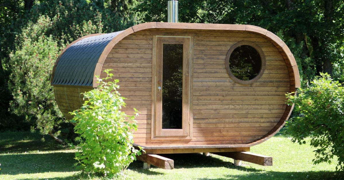 DIY sauna in backyard