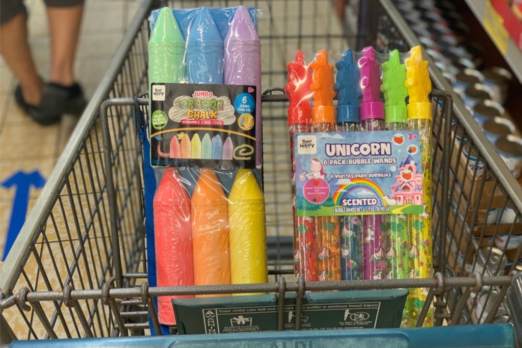 bee happy bubble wands and chalk at ALDI