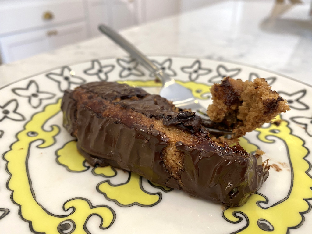 built bar on plate after microwaving 