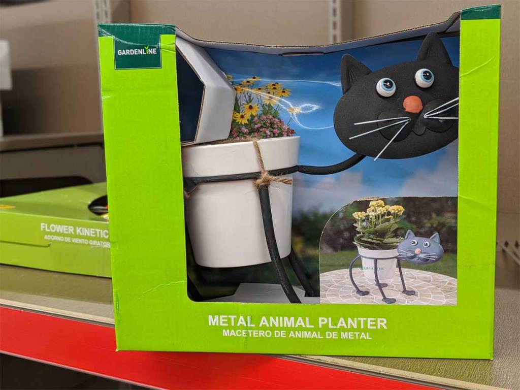 animal planter on shelf in store