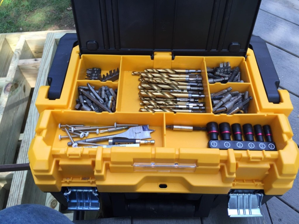 black and yellow tool storage case