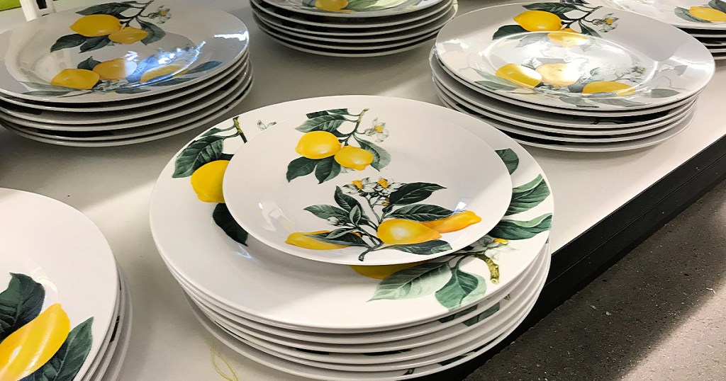 dollar tree lemon dinnerware collection