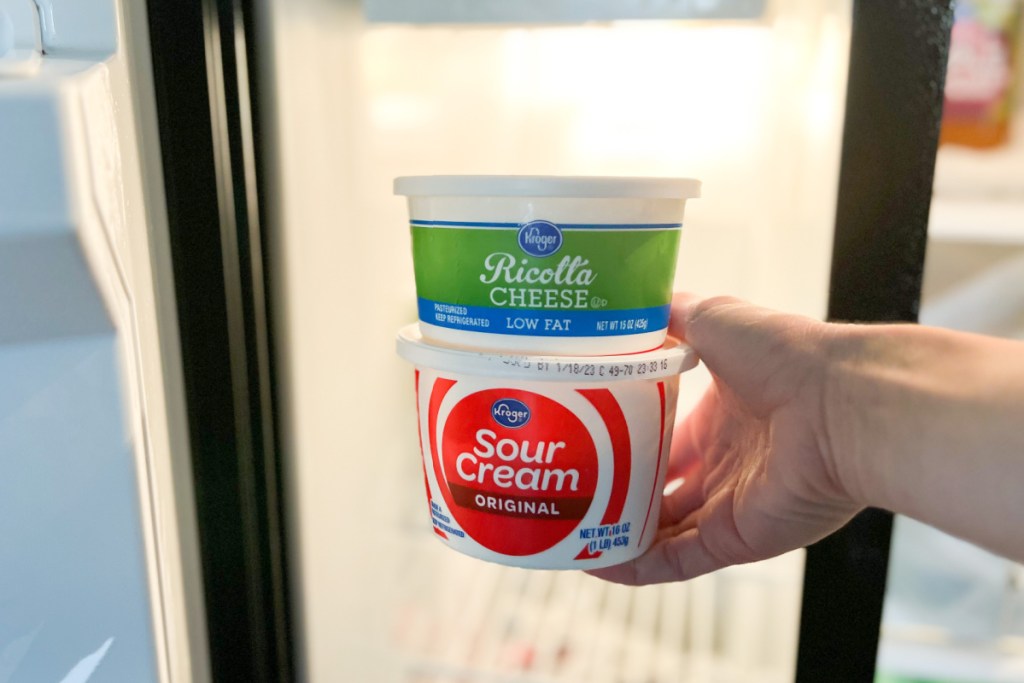 putting sour cream into freezer