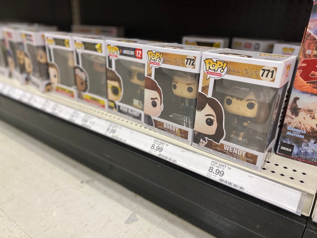 shelf at target with funko pops